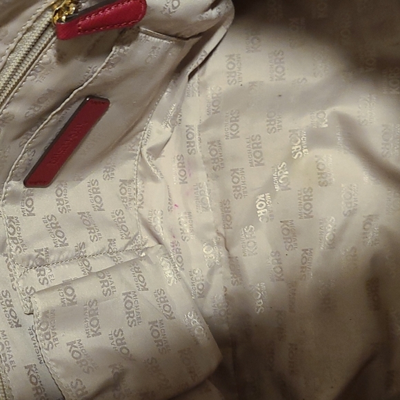 Michael Kors Jet Set Travel Tote Large Ruby Red Burgundy Tote Bag - Picture 4 of 6